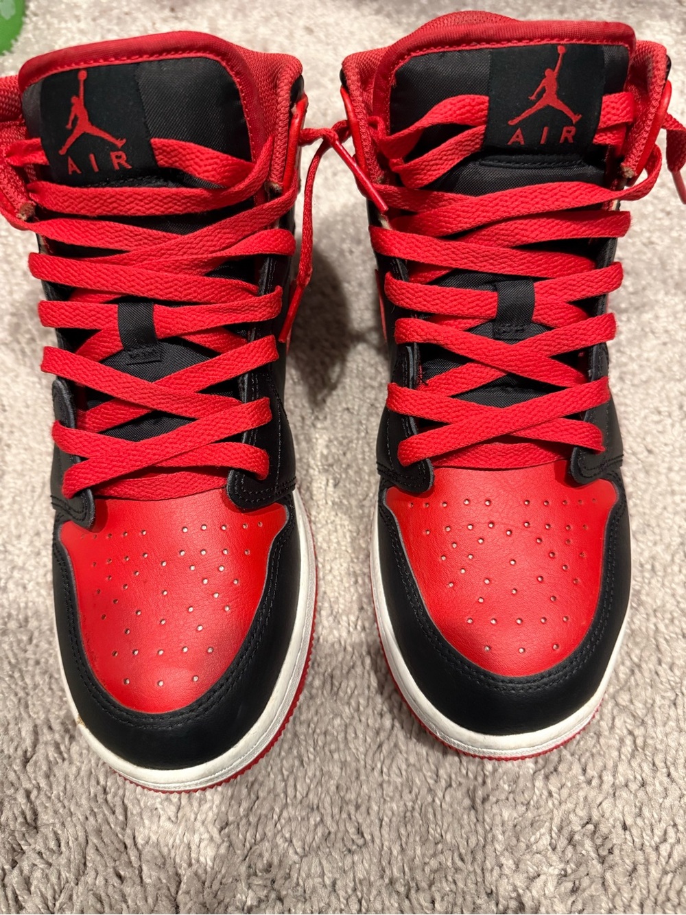 Nike Kids High-Top Sneakers in Red and Black